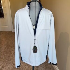 Greg Norman Collection Windbreaker Gray Blue with Shadow Mountain Emblem Men's